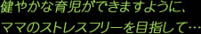 健やかな育児ができますように、ママのストレスフリーを目指して・・・